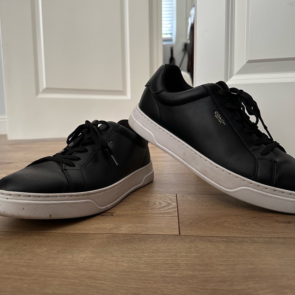 COACH NEW YORK Men's Black Leather Sneakers